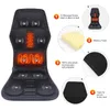 Back Massager Electric Heating Vibrating Massage Chair Pain Relief Cussion Seat Pad Lumbar Back Shoulder Massager Mattress Car Office Home Mat 230927