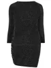 Plus Size Jurken Elegante Lente Herfst Ruches Wikkeljurk Vrouwen Lange Mouw Zwart Glitter Bodycon Schede Party 7XL