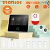 Sistemas de alarme Staniot Sistema de alarme de segurança residencial 4G WiFi sem fio Tuya Smart Burglar Kit Sirene integrada Funciona com Alexa App Controle remoto YQ230927