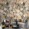 Wallpapers Modern 3D-behang voor woonkamer Steen Natuurlijk ingevoegde bank Achtergrond Muurschildering Behang Home Decor Slaapkamer