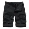 Shorts masculinos 2023 homens carga praia camuflagem verão homens algodão solto multi-bolso calças militares homme casual suor