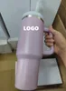 DHL Ready To Ship with LOGO 40oz Mugs Adventure Quencher With frosted lids Big Grid Handle Vacuum Travel Tumblers Stay Cold Ice-cold GG092799