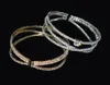 Bangle Cubic Zircon Cuff silver Golden Plated Crystal Women's Bracelets and Bangles Wedding Bridal Jewelry Gifts 230926