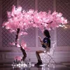 100cmシルクフラワーズロングピーチサクラ人工花ピンクの結婚式の装飾家庭装飾のためのチェリーブロッサムブランチウェディングアーチ1293k