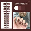 Faux ongles 24pcs couleur unie faux femmes filles art acrylique couverture complète imperméable presse sur ongles conseils courts