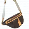 Luxury Rise Bumbag Designer Taille Sac Fanny Pack Sacs de créateurs de fleurs marron Sacs à bandoulière en cuir Messenger Femmes Bumbag Sac à main en cuir Portefeuille de mode 46784