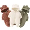 Barboteuses née fille combinaison à capuche hiver infantile salopette bébé né vêtements garçon chaud manteau de neige enfants ours barboteuse enfant en bas âge vêtements d'extérieur 230927