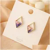 Dangle & Chandelier Contracted Lozenge Color Contrast Dangle Earrings Female Fashion Lady Geometric Hollow Out The Triangle Stud Earri Dh5Fo