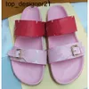 New designer slippers summer sandals flats sexy real leather platform shoes woman men slides fashion brand Slides with Adjusted Gold Buckles womens mens Slippers