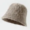 Höst och vinter ny hatt feminint temperament kanin hår fiskare hatt koreansk version av allt hink hatt vinter varm tjock