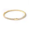 Bransoletka z złotego łańcucha do męskiego Hip Hop Damond Biżuteria Tennis Biżuteria Pojedyncza Rzoneston Bracelets 4mm216W