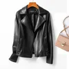 Women's Leather Faux Leather Spring and Autumn äkta läderkläder's Short Slim Fashing Fashionable Korean Style Large Size Leather Jacket Small 230927