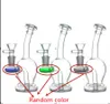 물 담뱃대 미니 작은 비이커 봉오리 오일 리그 퍼크 밀거레이터 유리 봉 14mm 조인트 워터 파이프 녹색 분홍색 자주