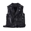 Waistcoat Baby Girl Pu Leather Vest Spring Autumn Tops Children Soft Leather Jacka barn Vest Ins 2-8 år WZ830 230926