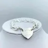 Catene di bracciale di design per ciondolo a forma di cuore in argento sterling 925 Catena a forma di O Regalo per fidanzata di gioielli di marca di lusso di alta qualità