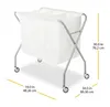 Outra organização de armazenamento doméstico Whitmor 3 seções de metal resistente classificador de lavanderia dobrável com bolsa de lona prata e branco adulto y230926