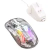 Souris souris sans fil rechargeable RGB lumière coque transparente Bluetooth avec 2 4 GHz USB accessoires pour ordinateur portable de jeu 230927