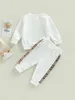 Ensembles de vêtements nouveau-né bébé fille tenues d'hiver à manches longues lapin broderie pull robe et leggings 2 pièces ensemble 230927