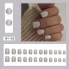 Faux ongles français mode courte ronde paillettes argent faux bleu violet dégradé Aurora tranches ongles conseils pour salon