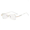 Zonnebril Vintage Vision Care Draagbare Diamant Oogbescherming Anti-Blauw Licht Brillen Bijziendheid Bril Ultra Frame