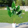 80cm 7fork Large Artificial Tropical Tree Fake Plastic Plant Branch Big Green Palm Tree Monstera Foliage for Autumn Home Decor2971