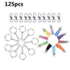 125 stuks set legering sleutelhangers kwastje bulk sleutelhangers sleutelhangers voor DIY ambachten sieraden Material304E