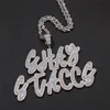 Hip Hop Aangepaste Naam Brief Hanger Ketting Met 24 inch Touw Ketting Goud Zilver Bling Zirconia Mannen Hanger Jewelry2083