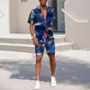 Survêtements pour hommes Costumes de mode d'été Hawaii Imprimer Chemise Casual Beach Suit Séchage rapide Chemises à manches courtes et shorts Vente Ensemble Vêtements