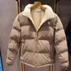 2023 piumino casual di nuova moda da donna Parker cappotto a maniche lunghe con cappello spesso staccabile con stampa completa