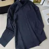 23ss Nuova Camicia da Donna Loe Camicetta di Design Autunno Ricamato in Puro Cotone Seta Tessuto a grana Fine a Maniche Lunghe Uomo Donna Comfort