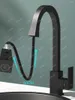 Kitchen Faucets All Copper And Cold Pull-out Faucet Black Rotary Sink