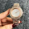 2023 Hot Fashion MKK Band Horloges vrouwen Meisje Grote letters kristal stijl Metalen stalen band Quartz Polshorloge buste down horloge iced out Groothandel Gratis Verzending