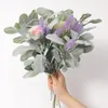 Decorative Flowers Artificial Lambs Ear Greenery Stem 5PCS Flocked Stems Bulk For Home Wedding DIY Flower Arrangement Decoration