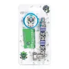 Metallrökning Handrör Set -kit med kvarn och filtermaskskärm 4 Färger Skull Stil Blister Pack Pocket Portable Pipe