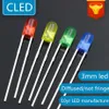 Bollen 1000 stcs kleur diffuse 3 mm leds lamp zonder rand rood groen blauw gele witte led -lamp licht in diode193e