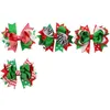 Christmas Decorations 9 Pcs Girl Holiday Gift Snowflake Ribbon Hair Bows Clip Hairpin Headdress Party Accessories265W