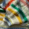 Women's Sweaters Rainbow Embroidery Scissors Striped Women Knitted Sweater Hollow Niche Design Women's Loose Casual Pullovers Knitwear Tops 231005
