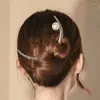 Grampos de cabelo estilo chinês enrolamento lua hairpin vintage meia lua feminino antigo hanfu bola cabeça pérola disco headdress