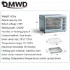 DMWD-horno de horneado en casa de gran capacidad, 20L, máquina para hacer pasteles y postres, tostador eléctrico, herramienta para barbacoa, Control de sincronización de 60min