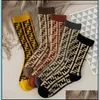 Gaiters Woman Socks Interesting Geometric Pattern Striped European And American Street Fashion Trendy Sports Cycling Size 36-40 Drop Dhzdr