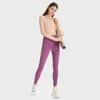 Aktive Shirts Lu mit Logo Gym Yoga Eingebauter BH Slim Langarm Neckholder Sport Tank Tops Laufen Crop Damen Fitness T-Blusen Fr Wo