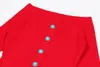 911 L 2023 Milan Style Runway Dress Autumn Slash Neck lONG Sleeve Red Mid Calf Brand Same Style Empire Womens Dress Fashion oulaidi