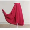 Stage Wear Women's Ballet Dance Adult Long Chiffon Pure Color Skirts Tied Lyric Soft Dress Black Burgundy Costumes