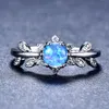 5 pièces / lot cadeau mère complet bleu opale de feu gemmes en argent sterling 925 pour les femmes bague de mariage russe américain bijoux cadeau 202r