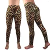 Active Pants Leopard Print Leggings Women Stretch Yoga Fitness Running Gym Sports Athletic Exercise Slim Tights#