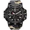 SMAEL Merk Mannen horloge Dual Time Camouflage Militaire Digitale LED Horloge 50M Waterdicht 1545BMen Klok Sport Watch262R