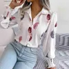 Damen Blusen Shirts F 2023 Neue Frauen Frühling Sommer Temperament Feder Laterne Hülse Polo-Shirt Für Damen Einreiher Tops T230928