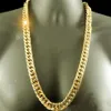 24K Real Yellow Gold Finish Solid Heavy 11mm XL Miami Cuban Curn Link Necklace Chain 패키지 무조건 LIF288G