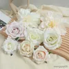 Décorations de Noël Blanc Rose Head Fleurs artificielles Mariage de mariage pour la maison décor anniversaire de Noël DIY TROUR CROST FLORIES BULK