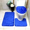 Tappetini da bagno Set tappetini da bagno in 3 pezzi Tappeti da toilette Flanella Tappeti da doccia antiscivolo Copri coperchio per la casa Tappeto da pavimento